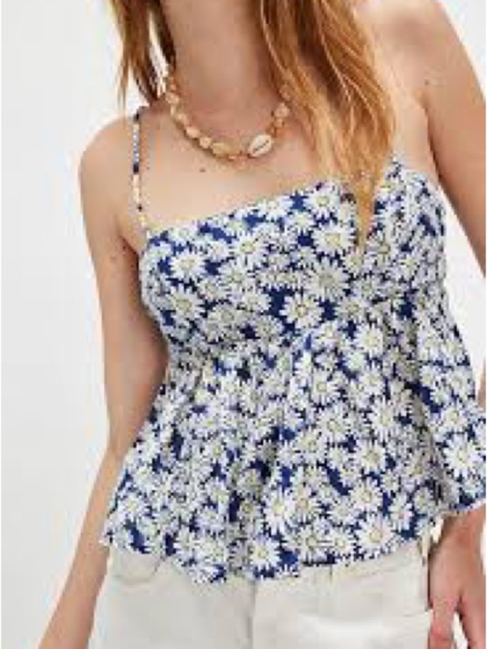 Free People Mia printed tank in Bellweather